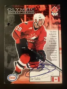 Joe Sakic Autographed Esso Olympic Heroes 4x6 Card Colorado Avalanche Canada - Picture 1 of 10