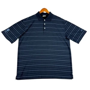 Nike Dri-Fit Golf Polo Shirt Mens Large Blue Striped Lake Geneva 2011 Embroidery - Picture 1 of 11