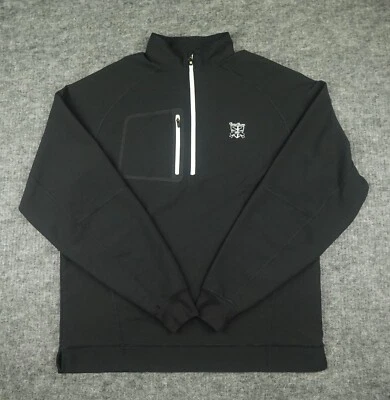 Chaqueta FootJoy para hombre talla pequeña Negro 1/2 Cremallera Pullover Rendimiento Golf Bolsillos Cremallera Foto 1 de 4