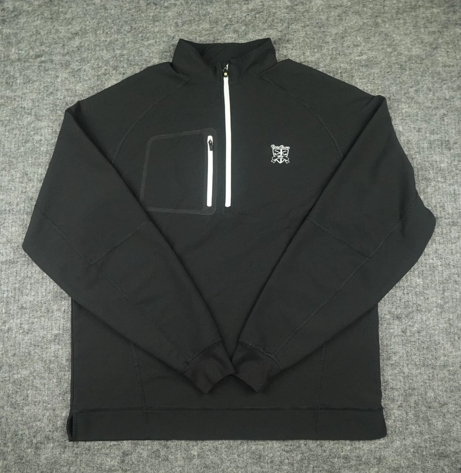 Chaqueta FootJoy para hombre talla pequeña Negro 1/2 Cremallera Pullover Rendimiento Golf Bolsillos Cremallera Foto 1 de 4