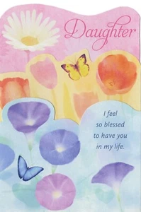 Tarjeta amorosa del día de la madre para hija, mariposa flores benditas por Hallmark +✉ - Imagen 1 de 6
