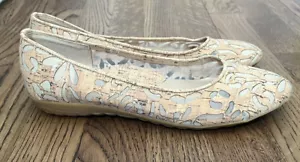 Sesto Meucci Size 8 Myda Perforated Cork Espadrille Hovercraft Flats Cushion EUC - Picture 1 of 6