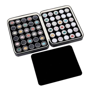 60 Gem Display Case Diamond Gemstone Storage Box Small Round Plastic Containers - Picture 1 of 6