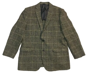 Brooks Brothers Fitzgerald Harris Tweed Brown/Green Check Tweed 2-Btn Blazer 44L - Picture 1 of 20