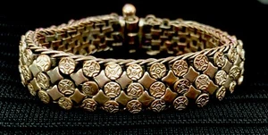 Vintage 7" Indien Gelenk Kupfer Armband Silber Platte Schraubverschluss Pin Lock - Bild 1 von 12