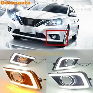 Par de luces de circulación diurna LED DRL con giro para Nissan Sentra 2016-2019 - Imagen 1 de 9