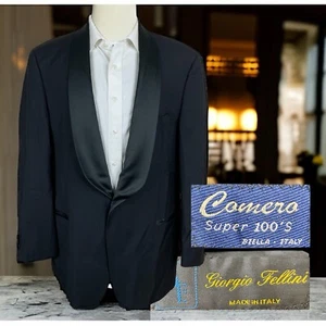 Giorgio Fellini Tuxedo Jacket Blazer Mens 42R 1 Button Shawl Dinner Comero - Picture 1 of 10