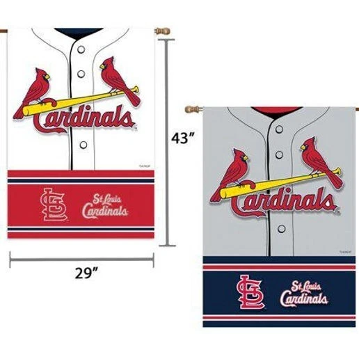MLB St. Louis Cardinals Double Sided Jersey Suede Foil House Flag 29" x 43" - Image 1 of 1