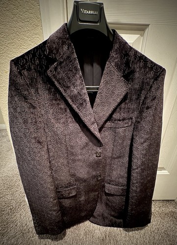 Giacca uomo Gucci in velluto blu scuro NUOVISSIMA CON ETICHETTE. 48 reg US.