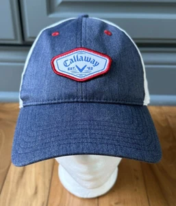 Callaway Golf Hat Trucker Adjustable Strap Blue White Baseball Cap - Picture 1 of 7