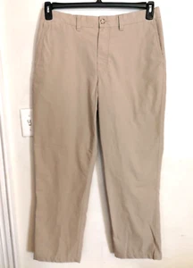 LL Bean Pants Mens 34 Brown Classic Fit Khaki Chino Dress Pockets Work Office - Picture 1 of 3