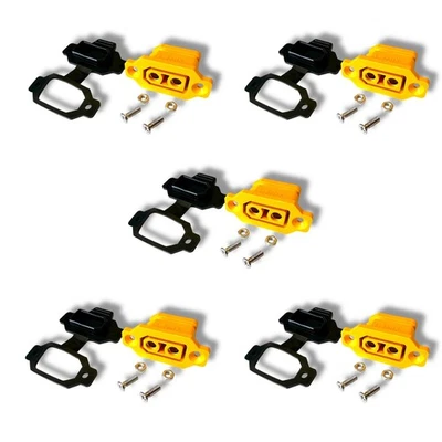 ✅ 5 Stück XT90E-F Einbaubuchse + Gummikappe + Schrauben Hochstrom Stecker XT90 ✅ - Bild 1 von 4