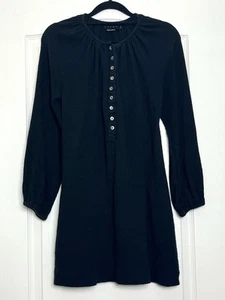 Hatch Maternity Katia Black Gauze Mini Dress Size 0 (XS) W/ Pockets 100% Cotton - Picture 1 of 8