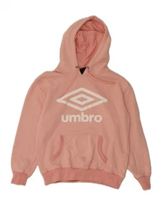 UMBRO Womens Graphic Hoodie Jumper UK 10 Small Pink Cotton CK14 - Picture 1 of 3
