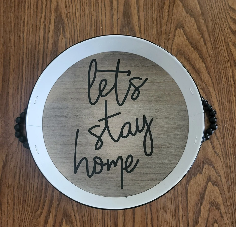 Bandeja decorativa Let's Stay Home decoración de granja Foto 1 de 1