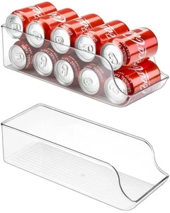 2 Pack Standard Can Drink Dispenser Organizer for Refrigerator Plastic Soda P... - Picture 1 of 7
