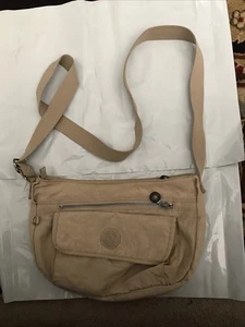 Kipling SYRO Khaki Earth Tone Crossbody/Shoulder Bag Nylon Full Zip Pockets - Picture 1 of 2