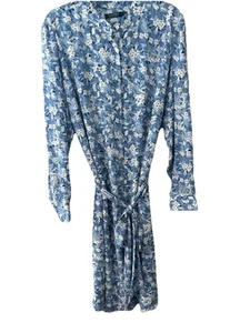 Vestido Camisa Lauren Ralph Lauren Talla 20W Azul Blanco Floral Cottagecore Teacher - Imagen 1 de 5