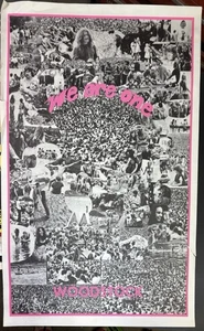 1960s Woodstock "We Are One" Blacklight Poster By Bruce Gowans Original Vtg - Picture 1 of 6