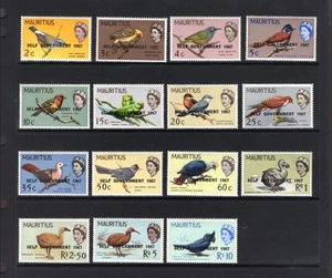 M27973 Mauritius 1967 Self Gov Set X15 unmontiert postfrisch Sg 349/63 Kat 20£ - Bild 1 von 1