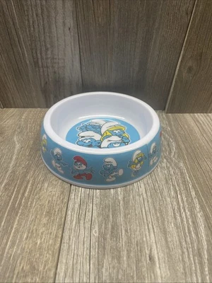 Nostálgico Los Pitufos Comida Agua Gato Cuenco Por Signature 6" A través. 2" Alto NUEVO Foto 1 de 4