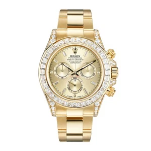Reloj Rolex Daytona 40 mm oro diamante baguette índice marcadores esfera oro amarillo - Imagen 1 de 10