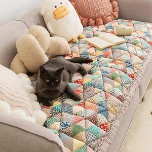 Bohemian Patchwork Cotton Quilted Sofa Couch Cover Floral Pattern Sectional C... - Bild 1 von 7