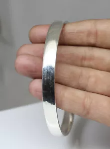 Custom order Pure Silver Mens solid Kara Bangle Bracelet - Give your Size - Picture 1 of 4