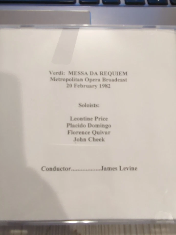Live Opera Recording CD -1335 Da Requiem 1982 Price Domingo Quivar Cheek MET - Image 1 of 1