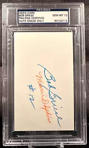 BOB GRIESE HOF 3X5 INDEX CARD SIGNED AUTOGRAPH PSA DNA BOLD GEM MINT 10 AUTO - Picture 1 of 2