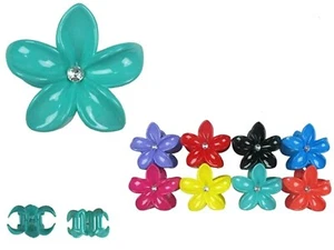 6pcs Women Rhinestone Hawaiian Hawaii flower Colorful Hair Claw Clips Lot 2.5" - Picture 1 of 8