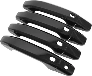 Gloss Black For 2014 -2024 2025 Chevy Silverado Door Handle COVERS W/4 Smart Key - Picture 1 of 6