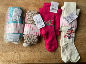 4 Pairs Brand New Pampolina Girls Tights Age 3-4 Years Polka Dot Animal Print - Picture 1 of 4
