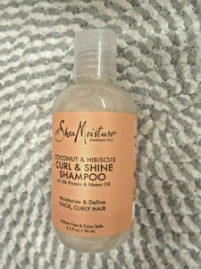 SHEA MOISTURE~COCONUT&HIBISCUS~CURL&SHINE SHAMPOO~THICK,CURLY HAIR 3.2 OZ 8 - Picture 1 of 3