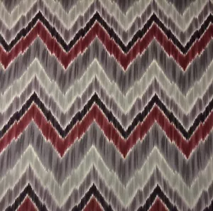 BRAEMORE TRIBAL FIND WINE RED CHEVRON FLAME STITCH MULTIUSE FABRIC BY THE YARD - Picture 1 of 5