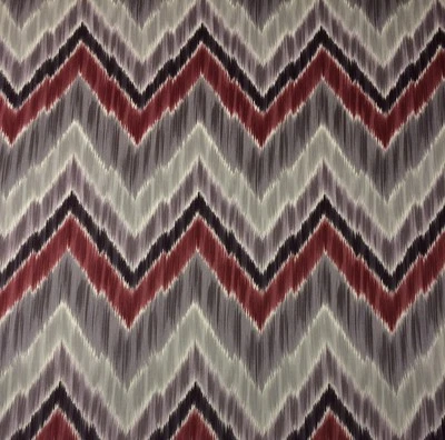 BRAEMORE TRIBAL FIND WINE RED CHEVRON FLAME STITCH MULTIUSE FABRIC BY THE YARD - Image 1 of 4