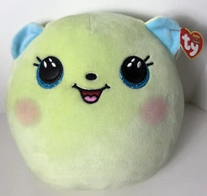 TY Squish-a-Boos Kleeblatt grüner Bär Plüschtier Stofftier bestickte Augen 10 Zoll - Bild 1 von 10