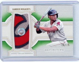 2020 Topps Definitive Collection Green Jumbo Patch DJRC-XB Xander Bogaerts 10/15 - Picture 1 of 2