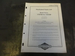 Briggs & Stratton 170700 to 170799 Engine Illustrated Parts List Manual 1983 - Picture 1 of 4