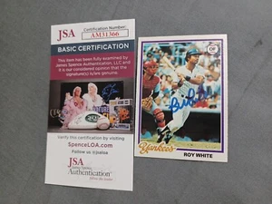 ROY WHITE 1978 Topps # 16 autographed signed card N.Y. YANKEES 78 JSA - Picture 1 of 5