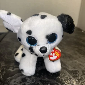 TY Beanie Babies 6" CATCHER cane dalmata peluche peluche giocattolo con etichette cuore - Foto 1 di 8