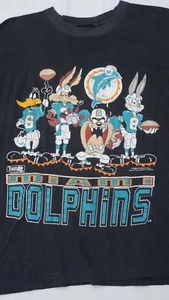 Reprint Miami Dolphins Football Team basic black Reprint T shirt cotton NH12483 - Picture 1 of 2