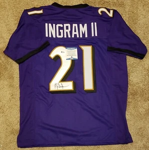Mark Ingram Signed Custom Jersey Baltimore Ravens Beckett COA - Picture 1 of 5