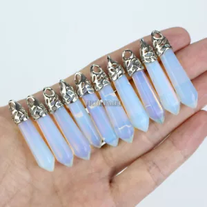 10pcs/lot Opalite Stone Hexagonal Pointed Pendant Bead Reiki Chakra Healing - Picture 1 of 6