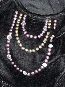 LULUPINK Little Black Dress Clutch of Pearls Velvet Feel Dog Costume Sz XS 💗160 - Picture 1 of 6