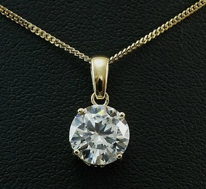 585 Gold Kette Design Anhaenger mit beweglicher Oese und klarem Zirkonia Stein - Bild 1 von 4