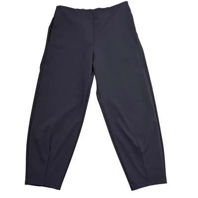 Pantaloni Wendy Trendy cropped alla caviglia pieghettati taglia unica S M tasche grigi - Immagine 1 di 4