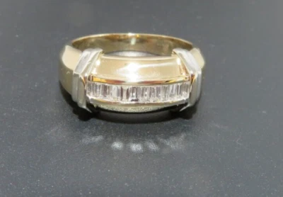 14K 2TONE MEN'S DIAMOND BAND RING SIZE 10  0.40 tcw  7.18 grams (AI-2129) - Image 1 of 4