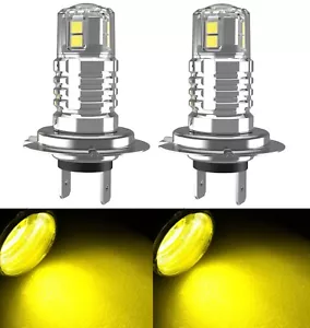 LED 20W H7 Yellow Two Bulbs Head Light High Beam Replacement Lamp Fit Show Color - Picture 1 of 13