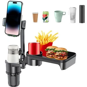 Cup Holder Tray for Car Upgrade 4 in 1 Adjustable Detachable Car Food Table T... - Picture 1 of 9